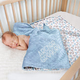 Lofaris Dense Blue Purple Butterfly Girl Minky Baby Blanket